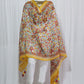 Mustard Linen Printed Dupatta