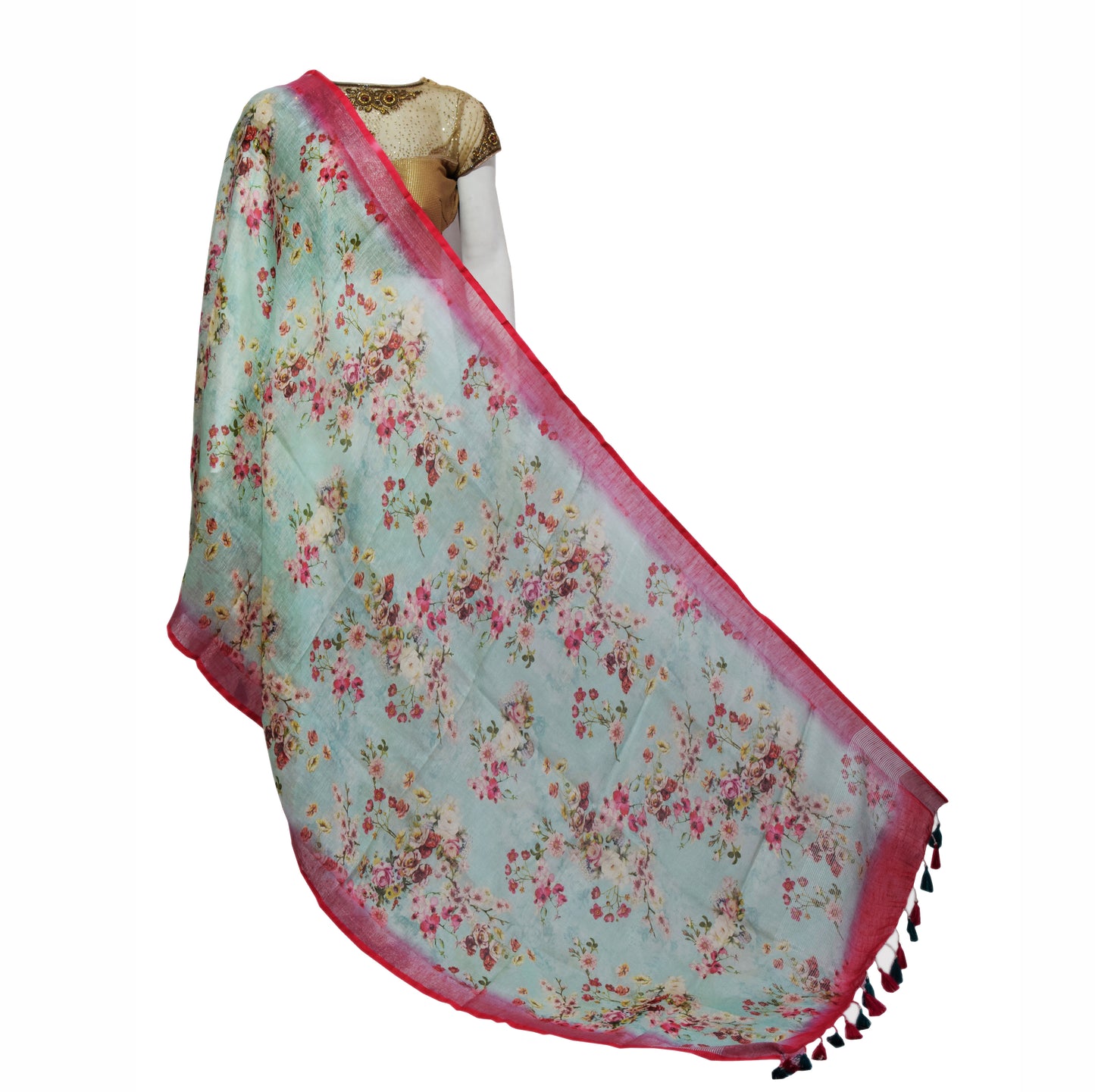 100% Pure Linen Printed Dupatta (2.5 Meter)