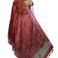 Red Linen Kalamkari Printed Dupatta For Women