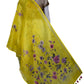 Women's Yellow Linen Printed Dupatta