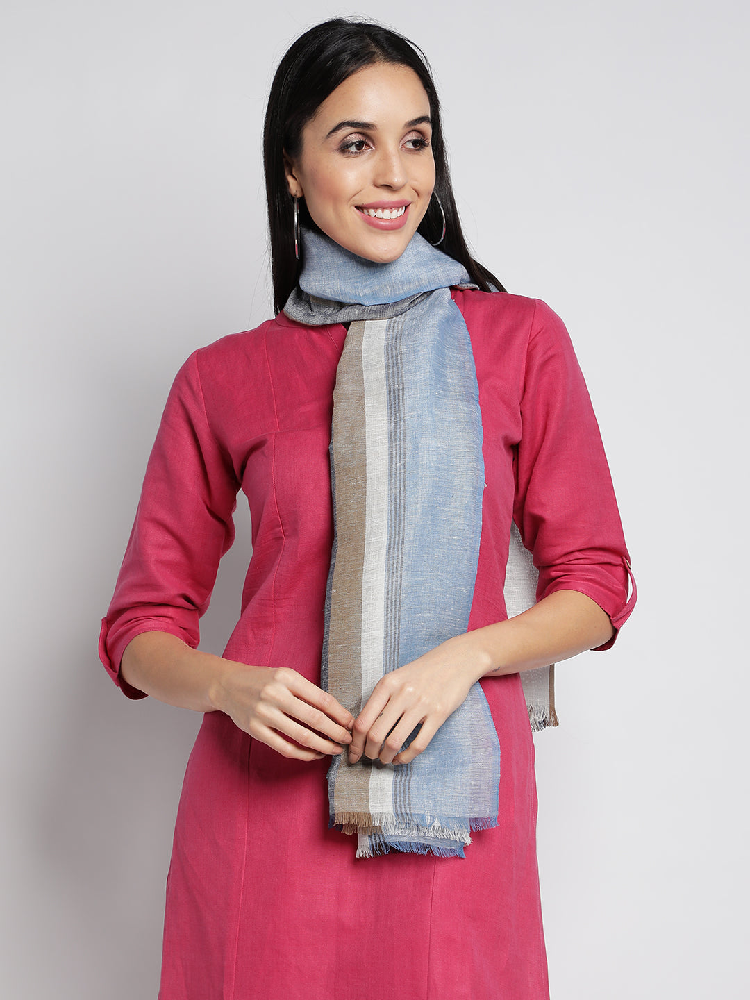 Linen Stripe Printed Stoles