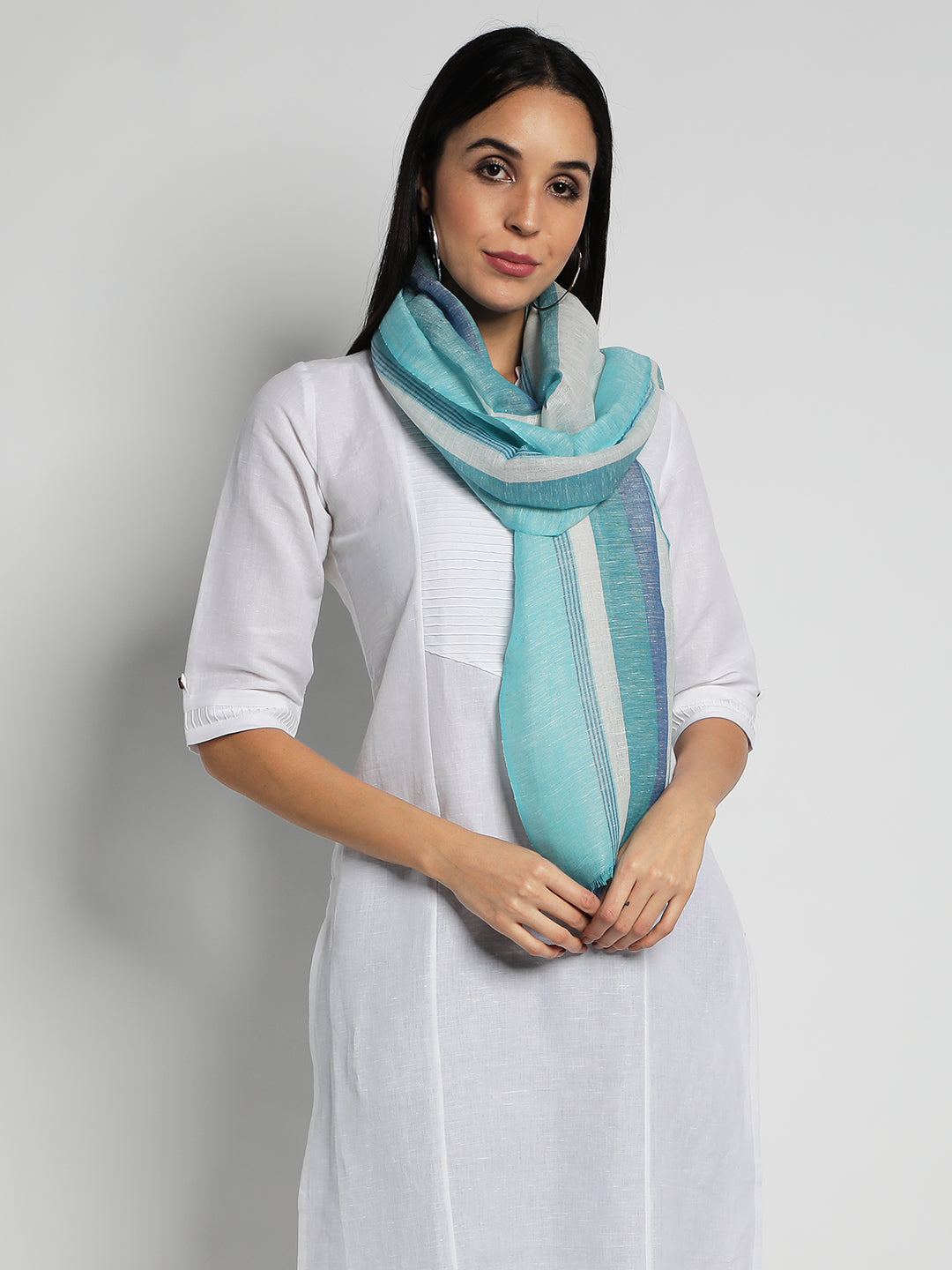 Linen Stripe Printed Stoles