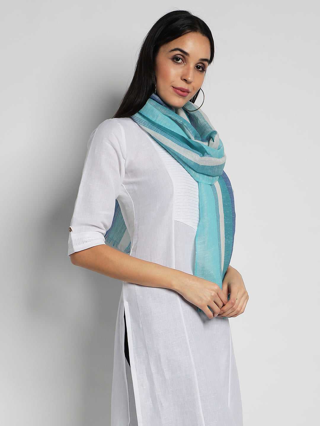 Linen Stripe Printed Stoles