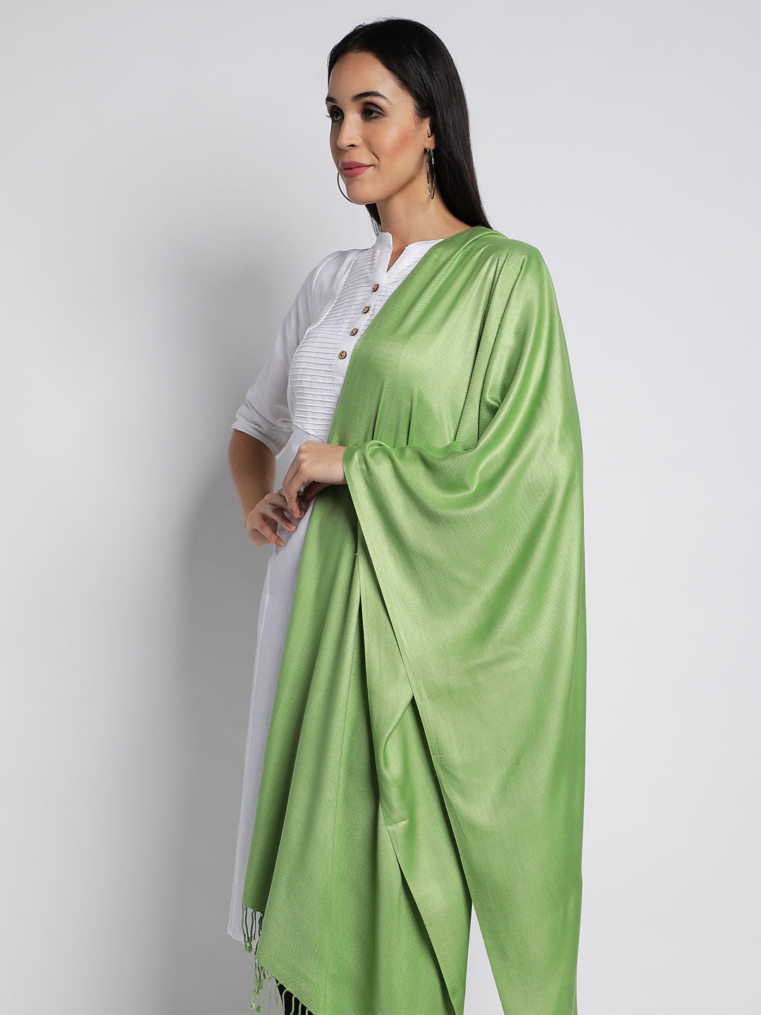 Green Pashmina Viscose Stoles