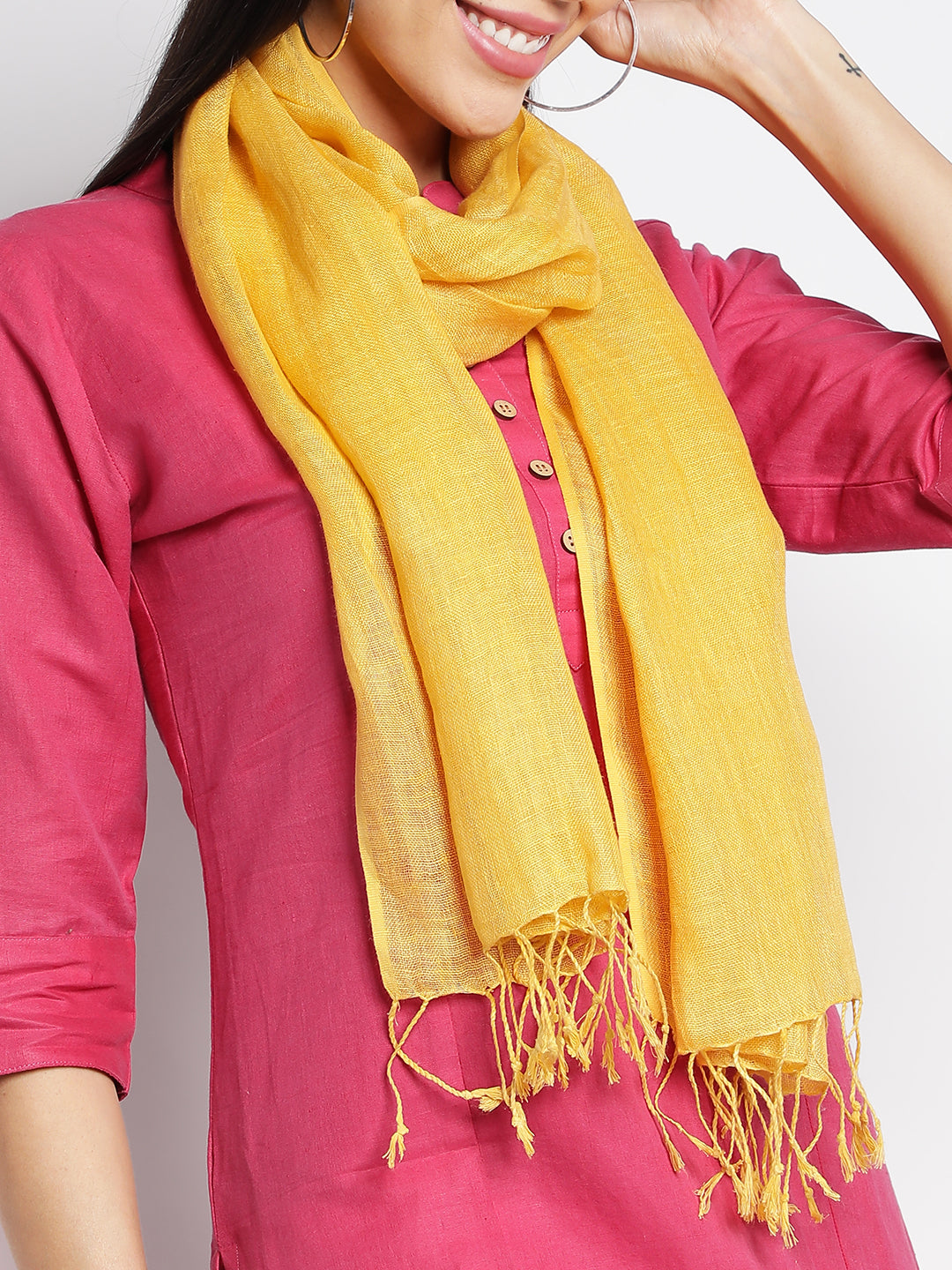 Yellow Linen Stoles & Scarves