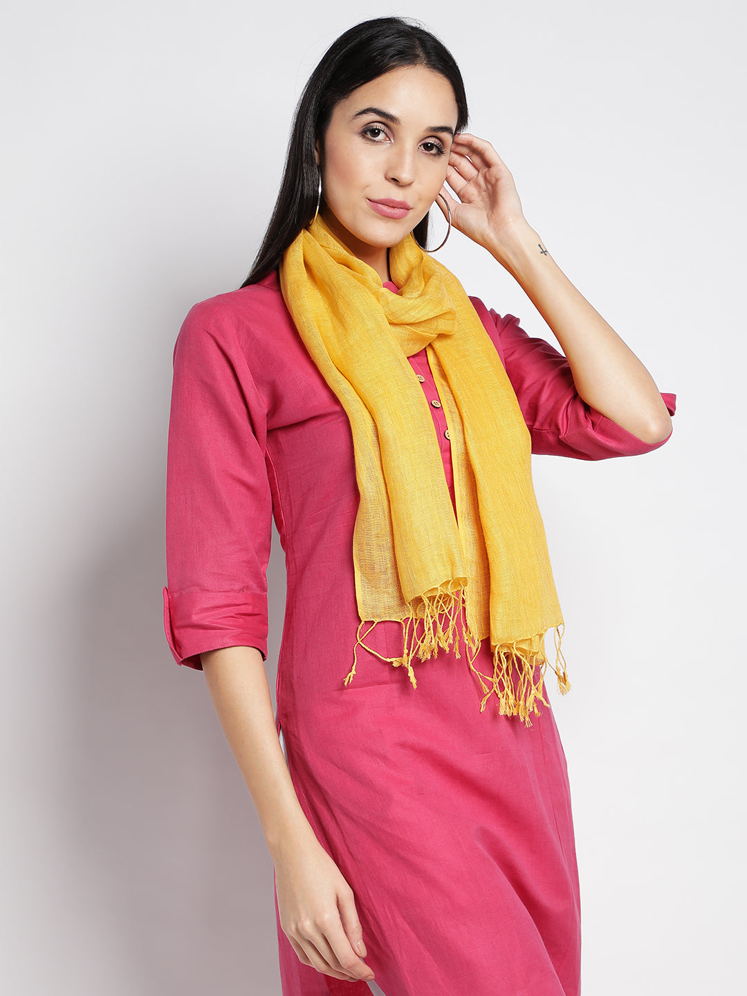 Yellow Linen Stoles & Scarves