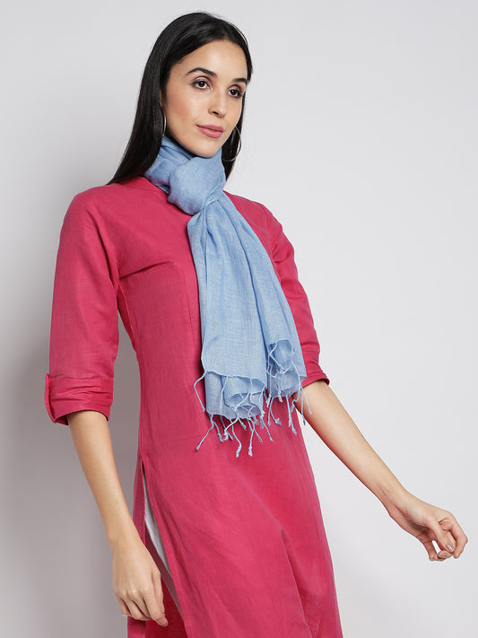 Blue Linen Stoles & Scarves