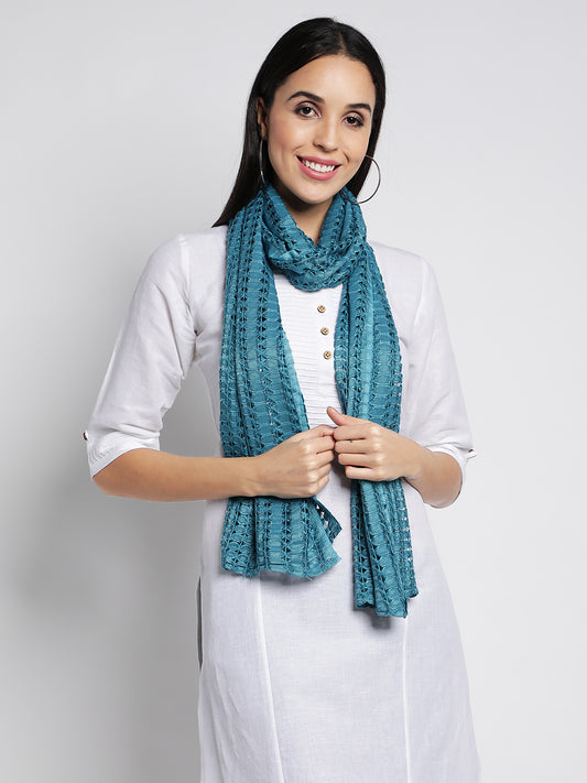 Teal Lattice Stoles