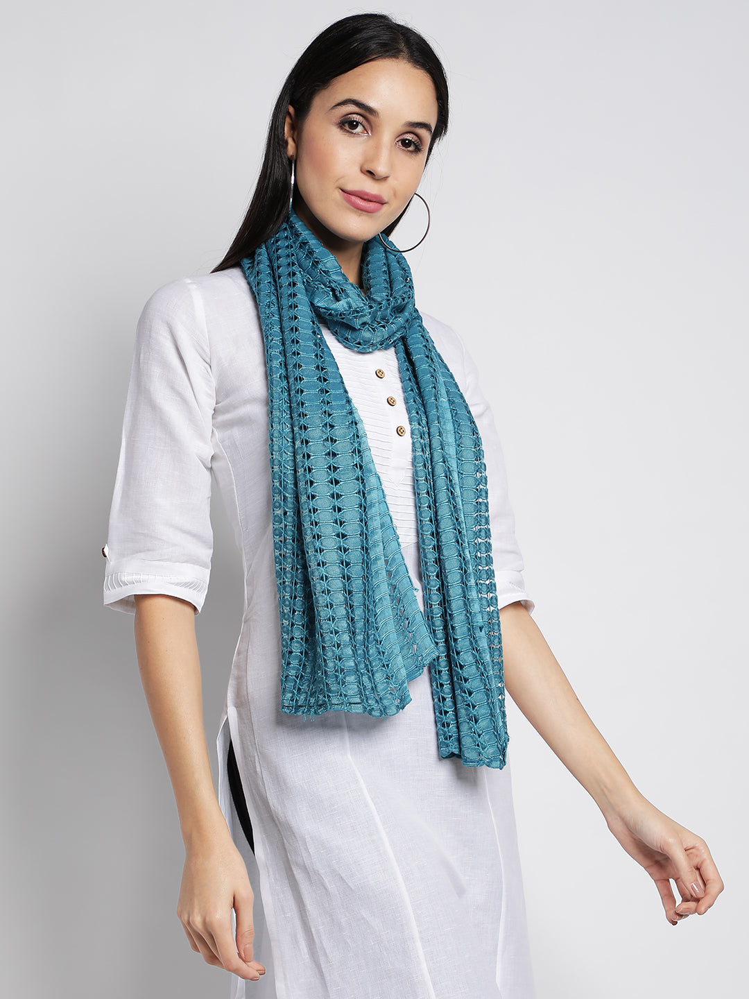 Teal Lattice Stoles