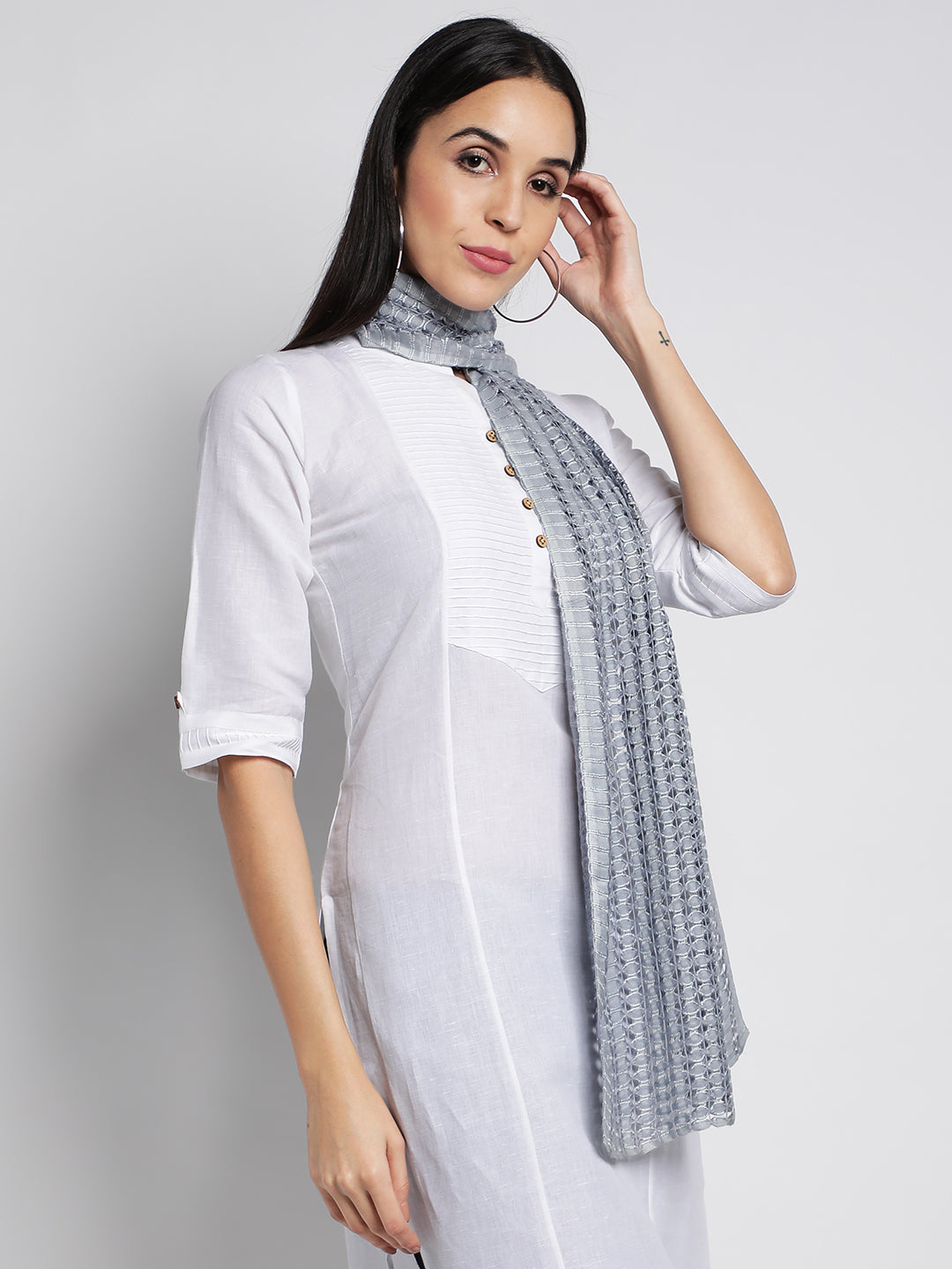 Grey Lattice Stoles