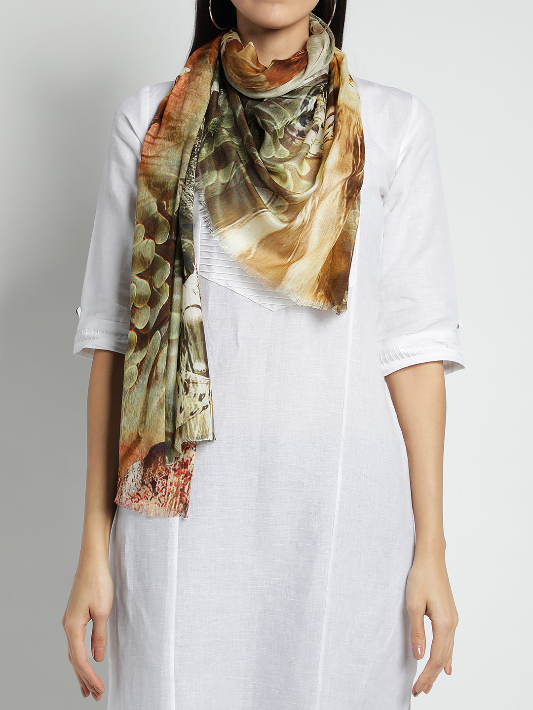 Brown Digital Modal Stole & Scarves