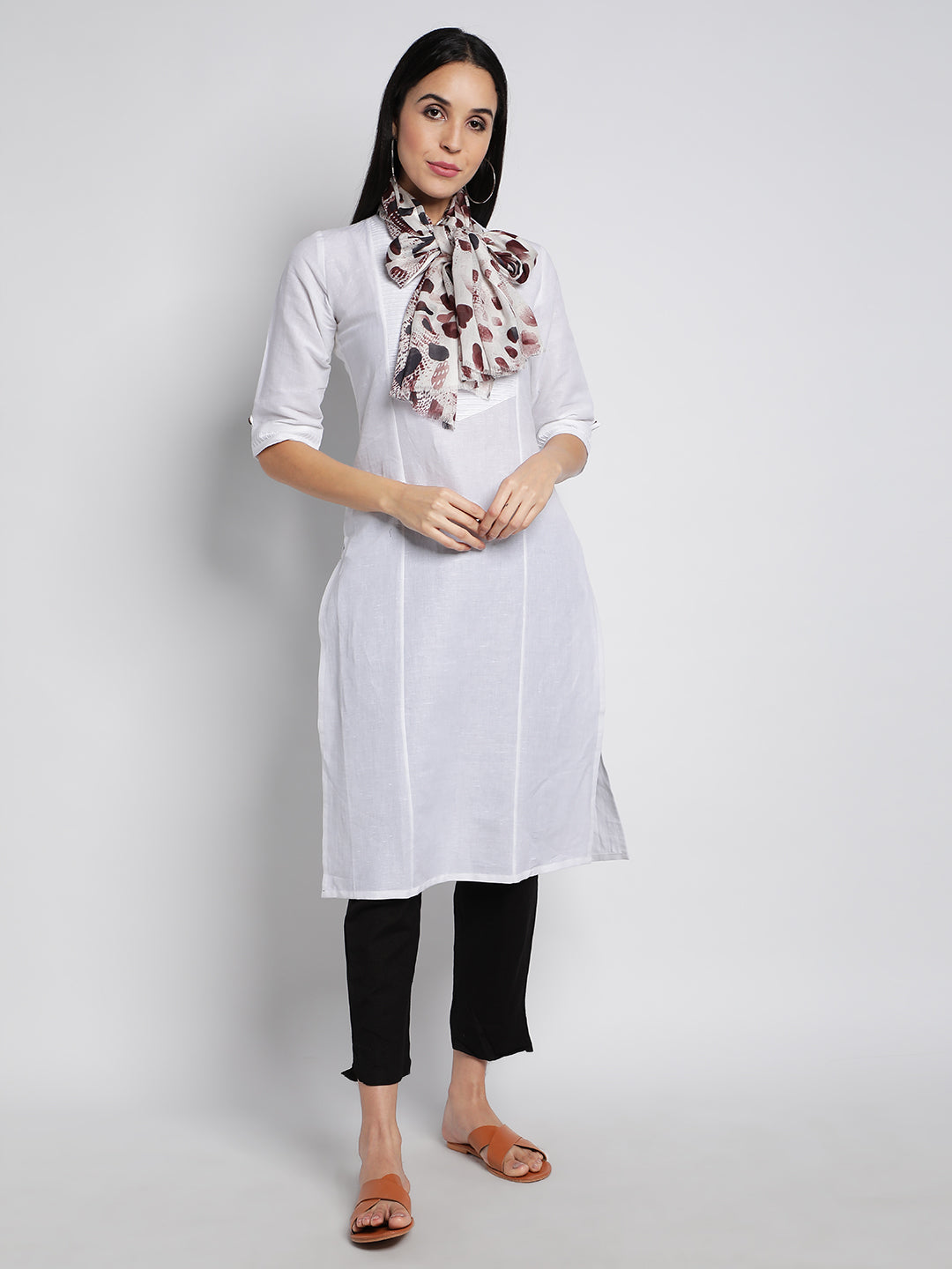 White Digital Modal Stoles & Scarves