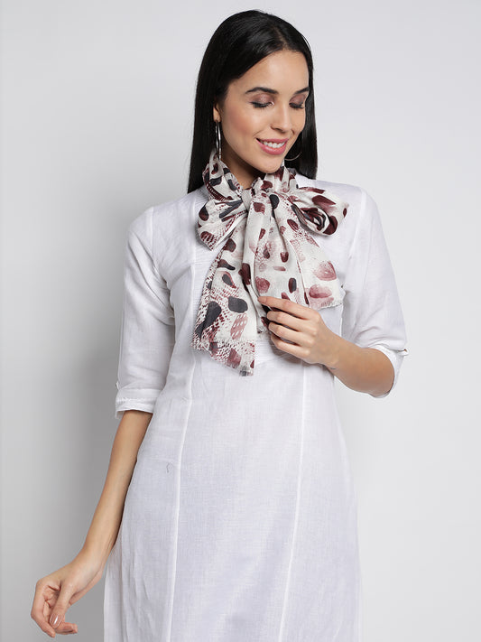 White Digital Modal Stoles & Scarves