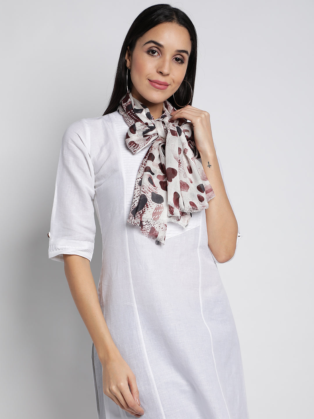 White Digital Modal Stoles & Scarves