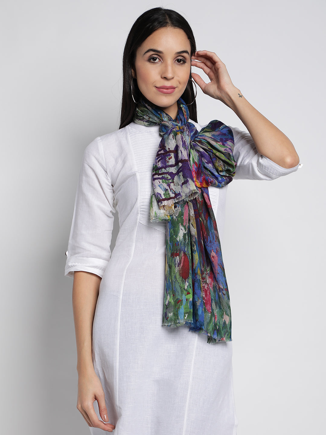 Blue Digital Modal Stoles & Scarves