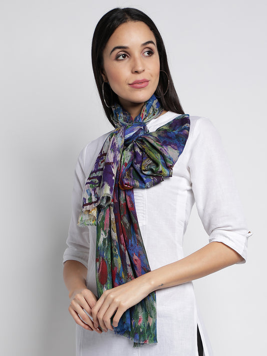 Blue Digital Modal Stoles & Scarves