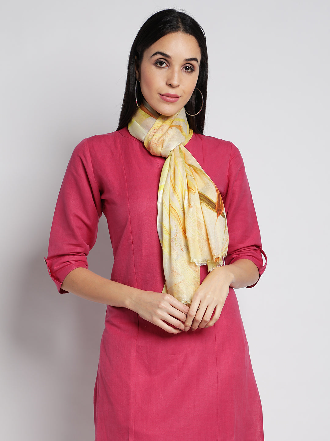 Yellow Digital Modal Stoles & Scarves