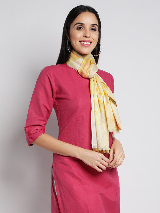 Yellow Digital Modal Stoles & Scarves