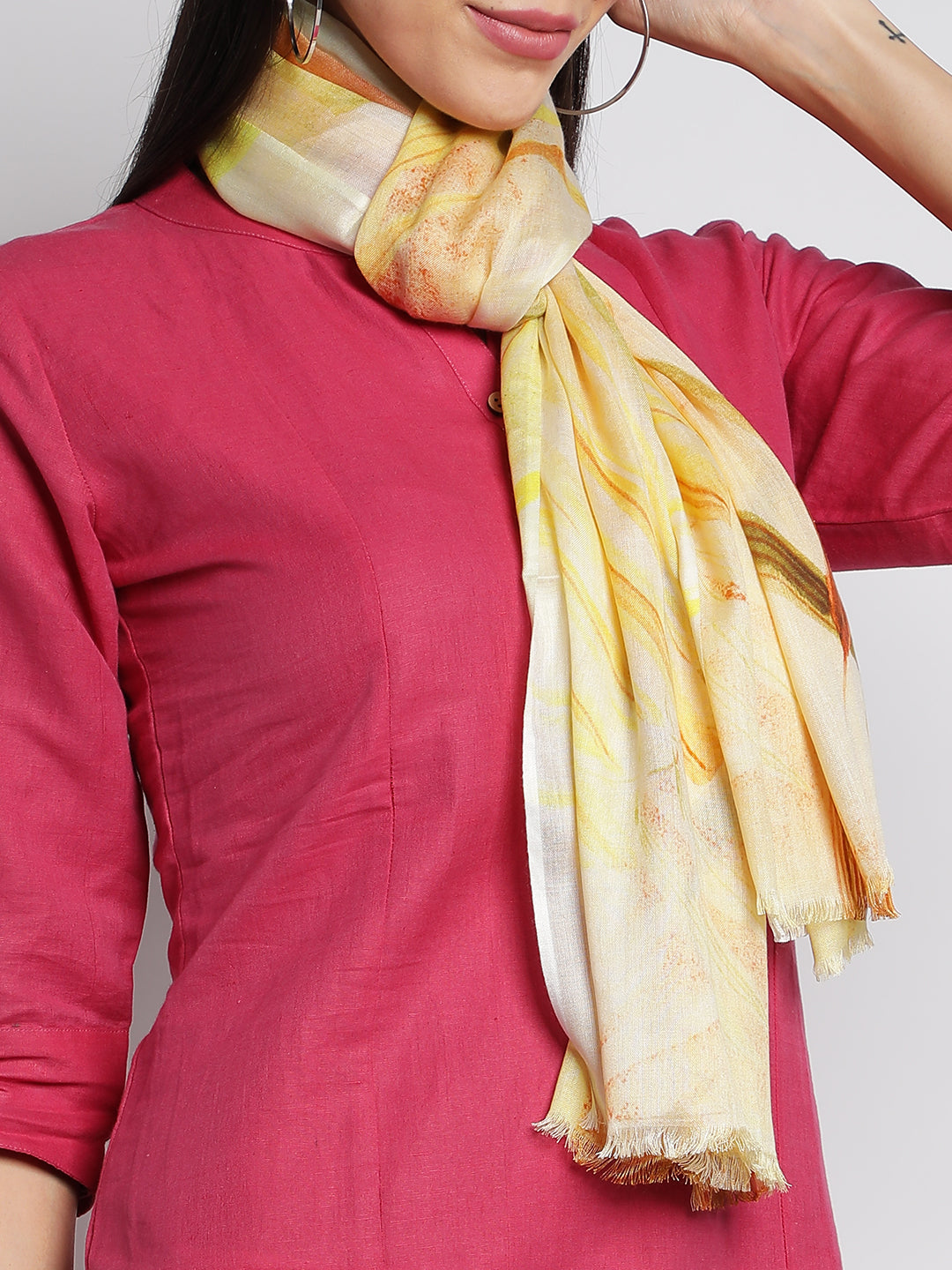 Yellow Digital Modal Stoles & Scarves