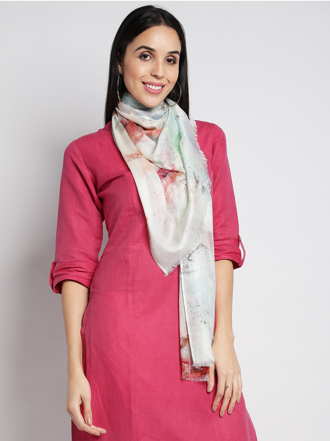 Beige Digital Modal Stoles & Scarves