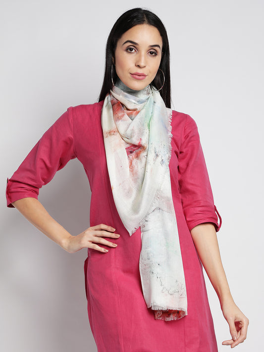 Beige Digital Modal Stoles & Scarves