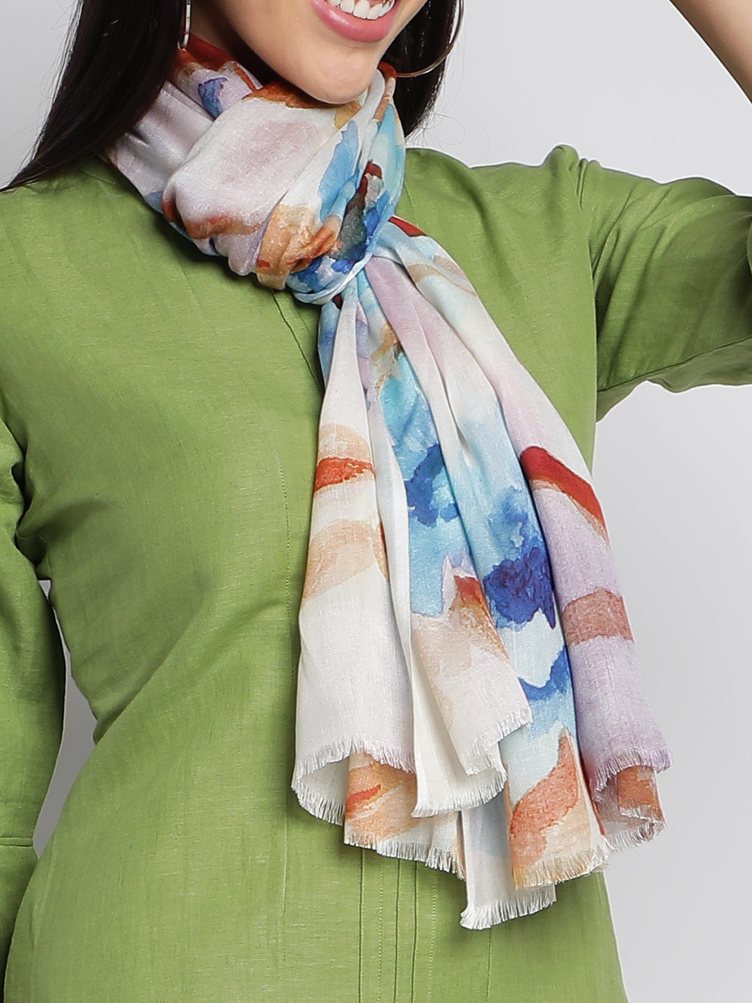 Blue Digital Modal Stoles & Scarves