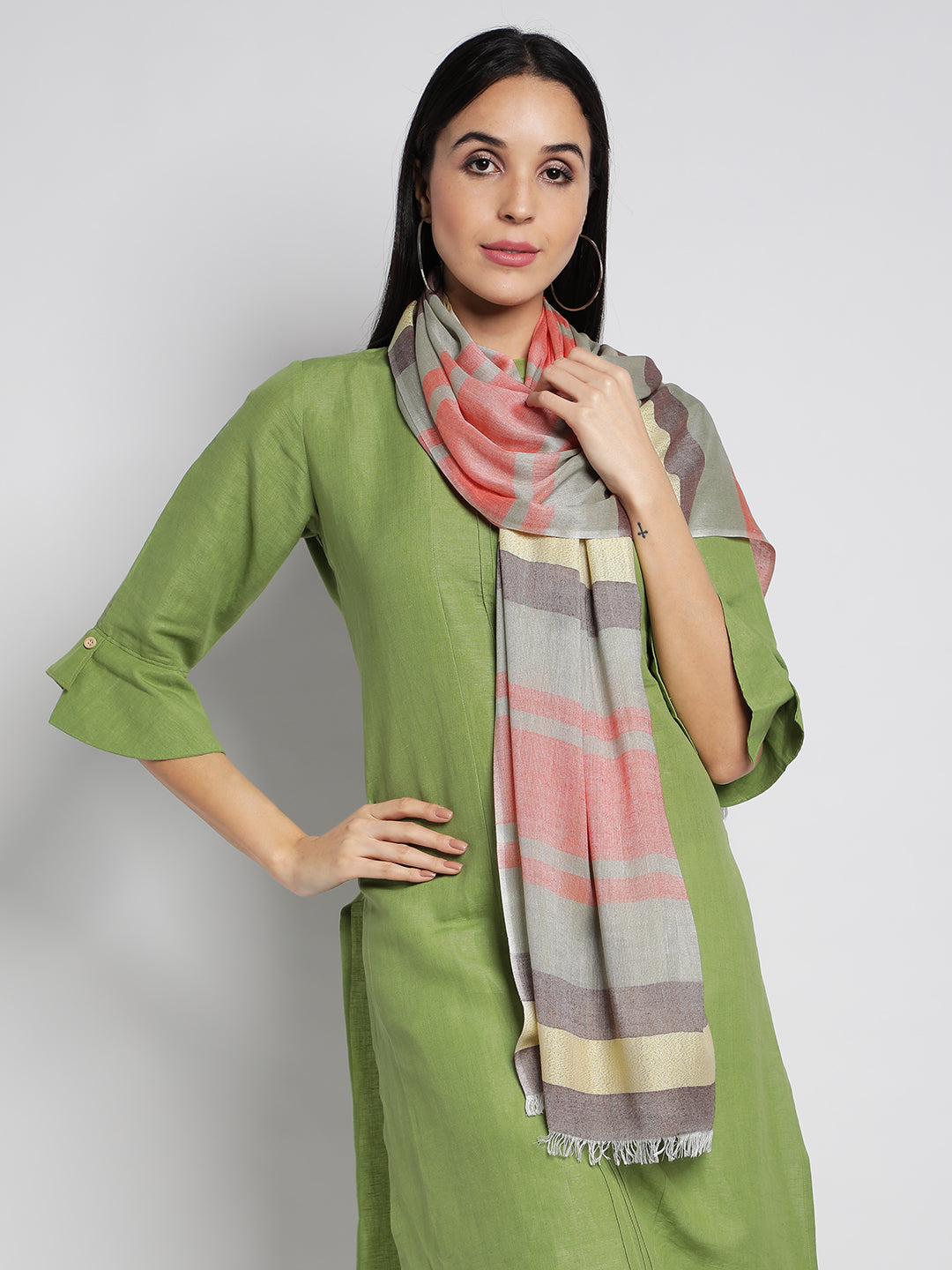 Multicolor Woven Stoles For Women