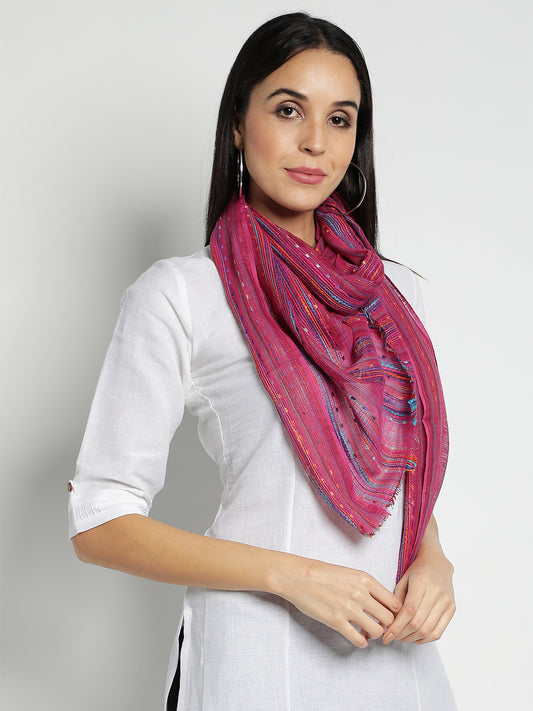 Pink Woven Stoles & Scarves