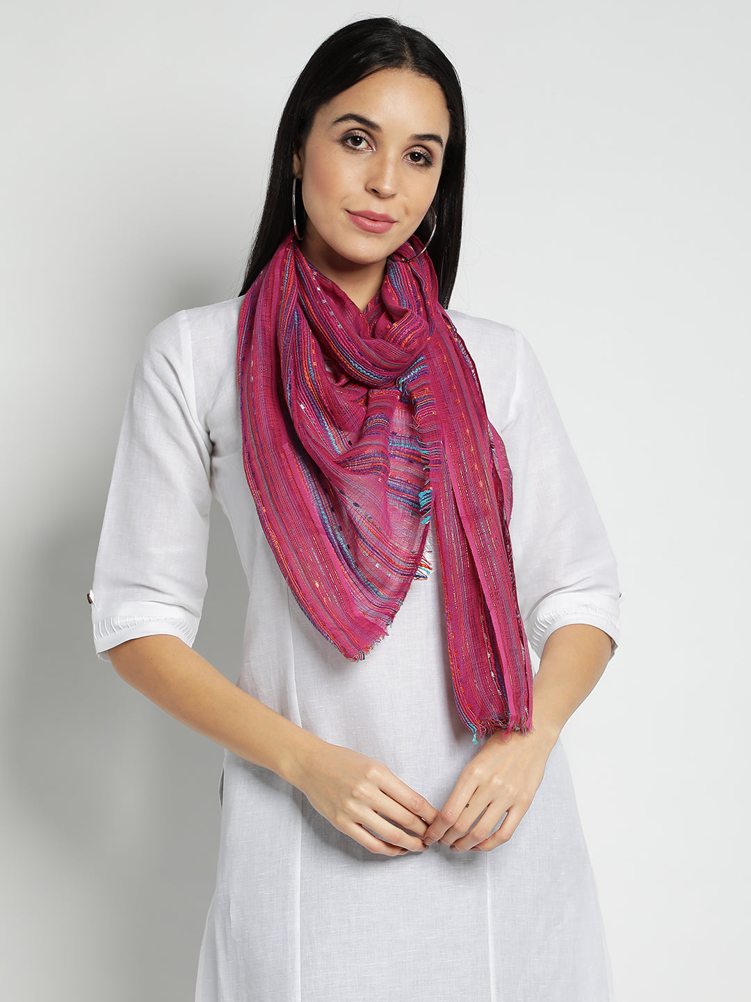 Pink Woven Stoles & Scarves