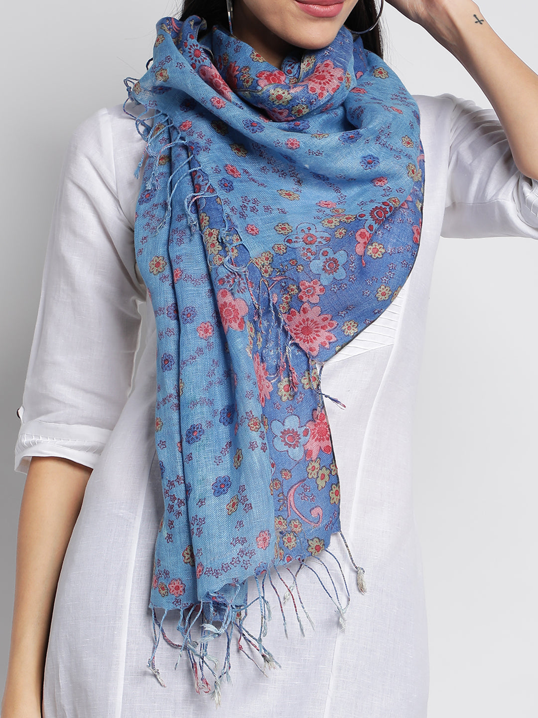 Blue Linen Digital Stoles & Scarves