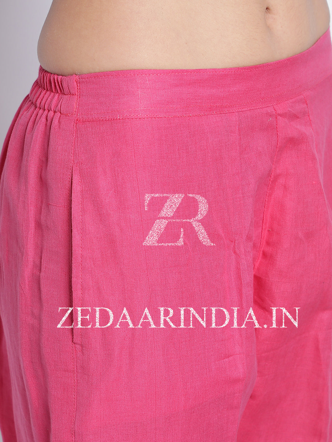 Women's Pink Linen Pants