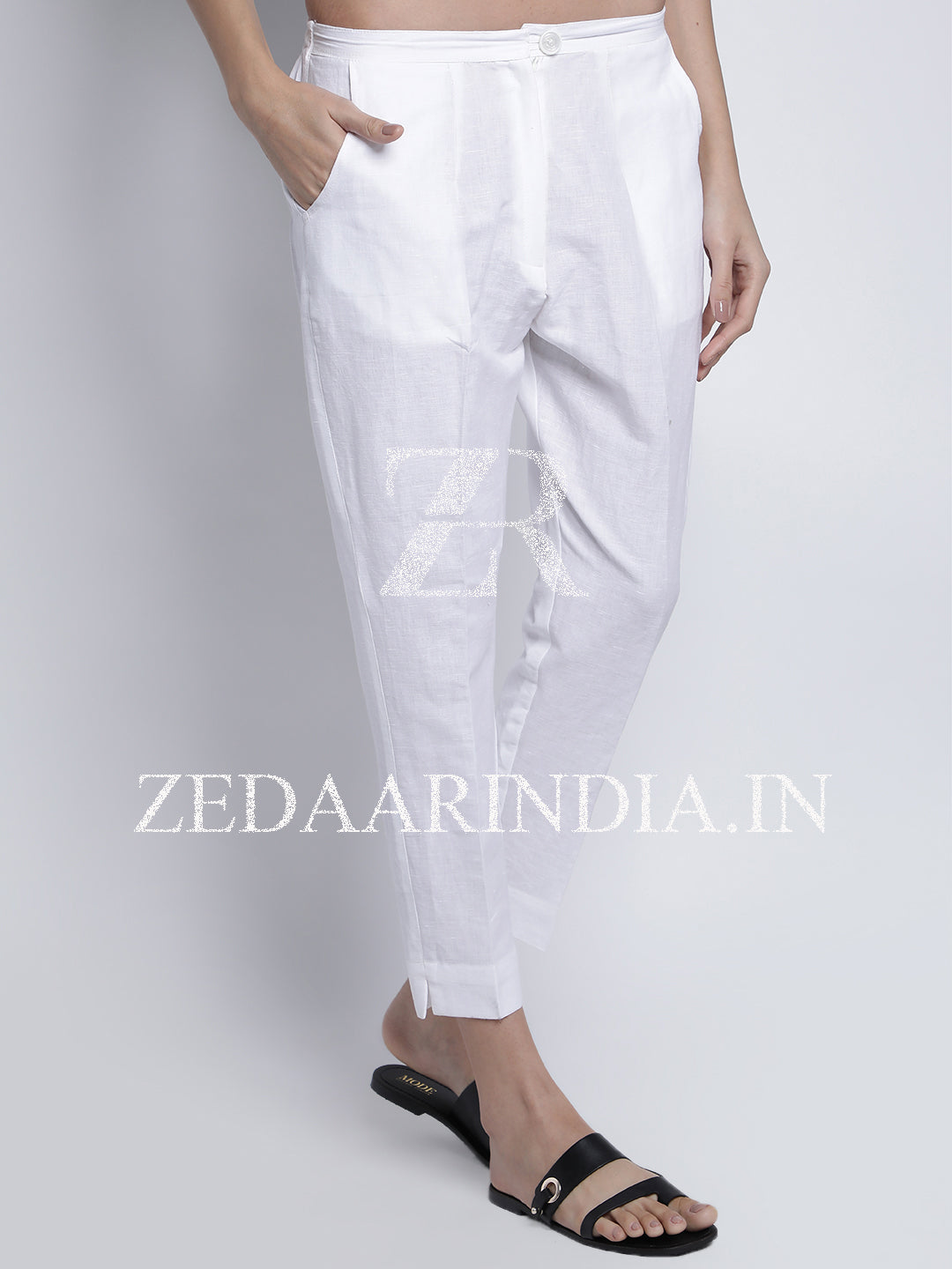 Women's White Linen Pants