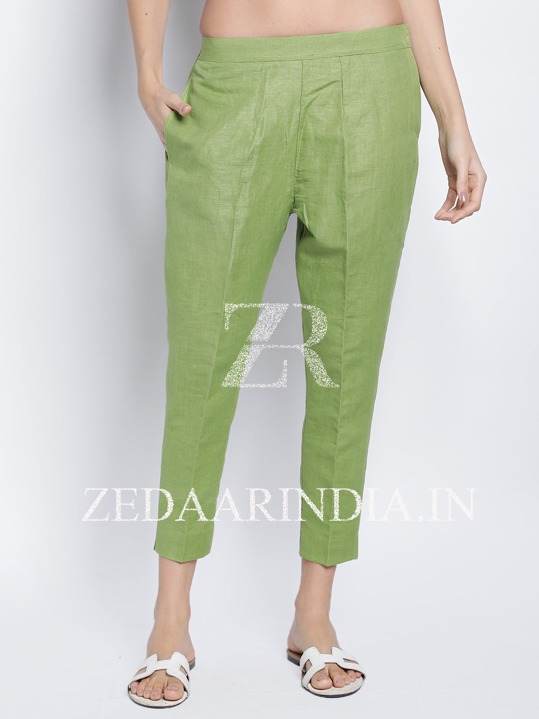 Women's Green Linen Pants