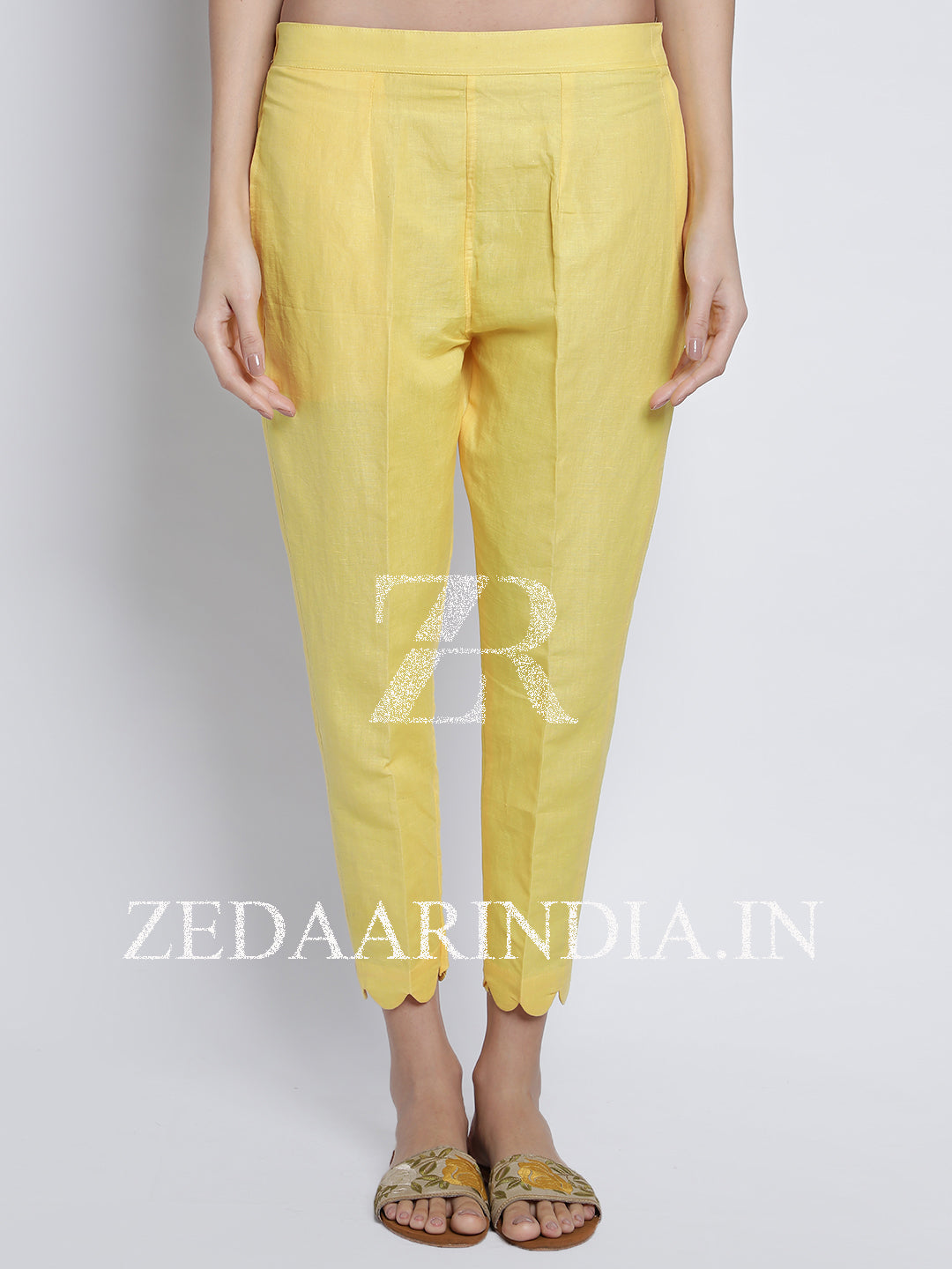 Women's Yellow Linen Pants