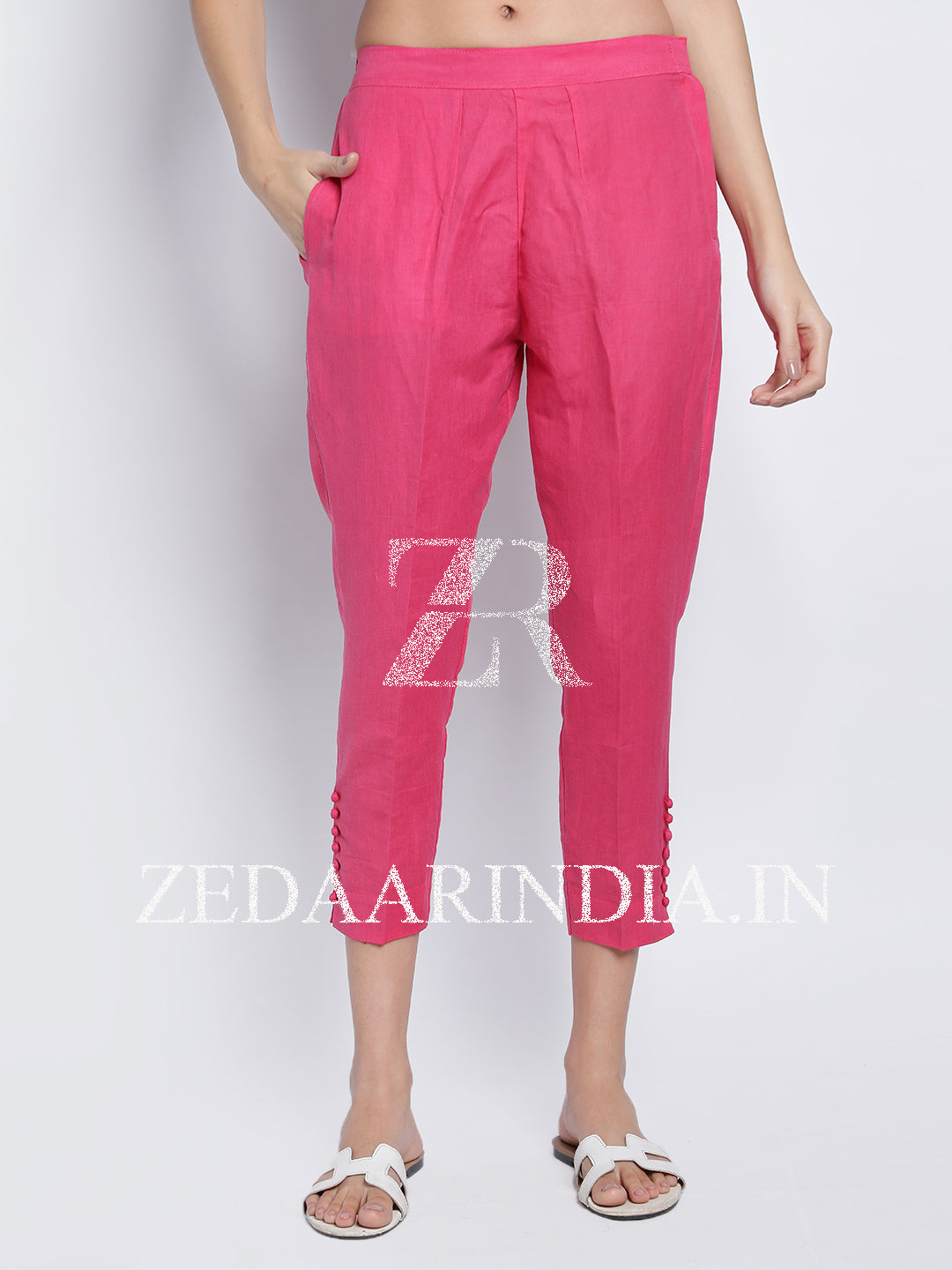 Women's Pink Linen Pants