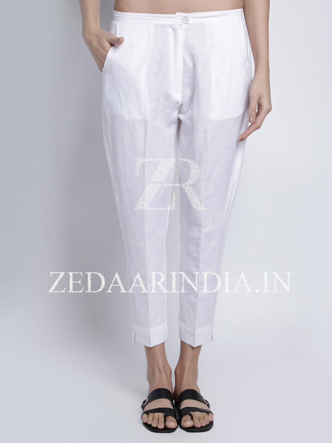 Women's White Linen Pants