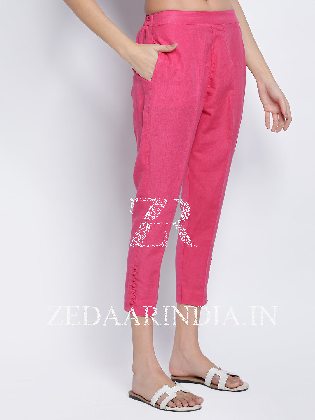 Women's Pink Linen Pants