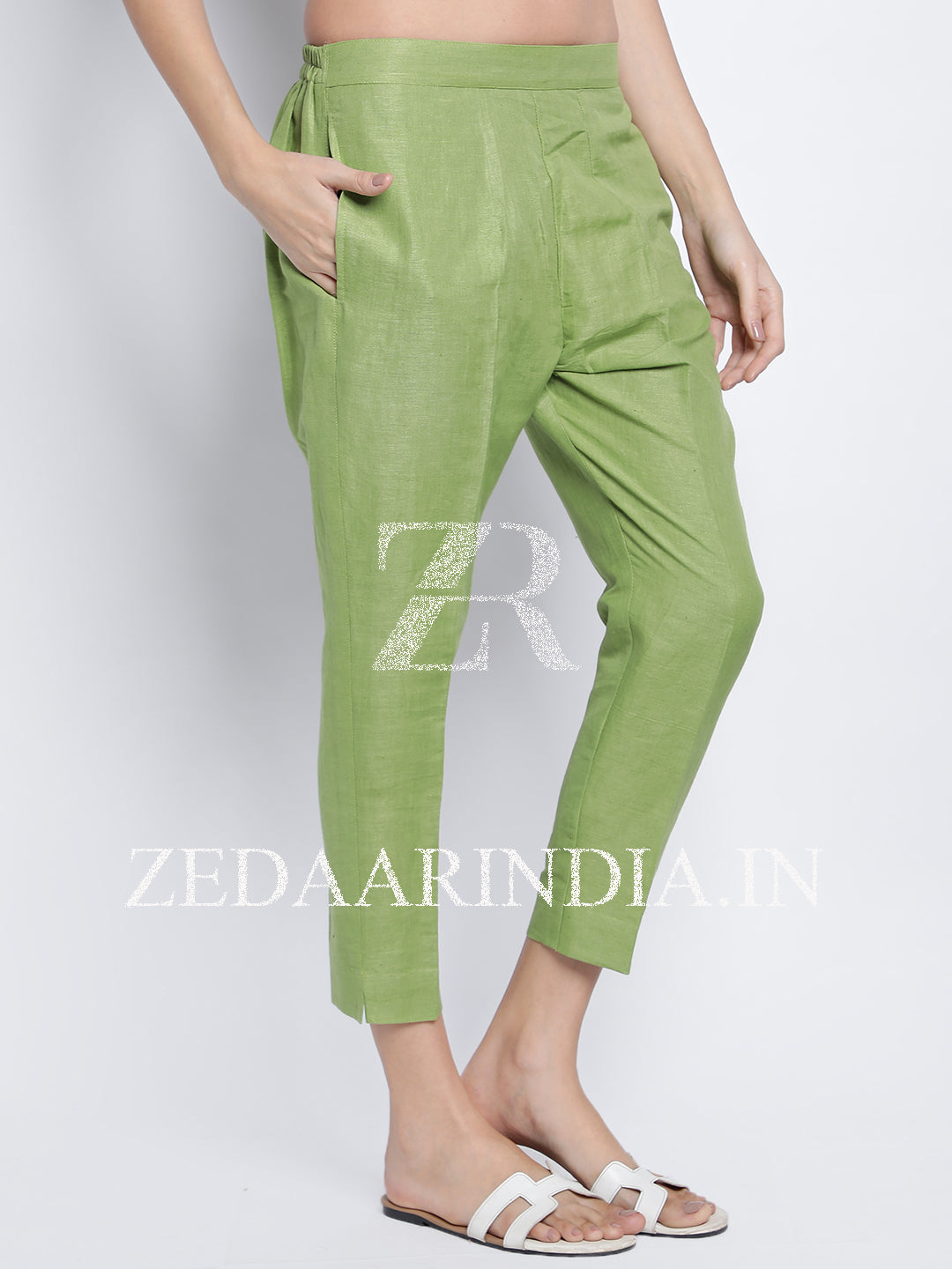 Women's Green Linen Pants