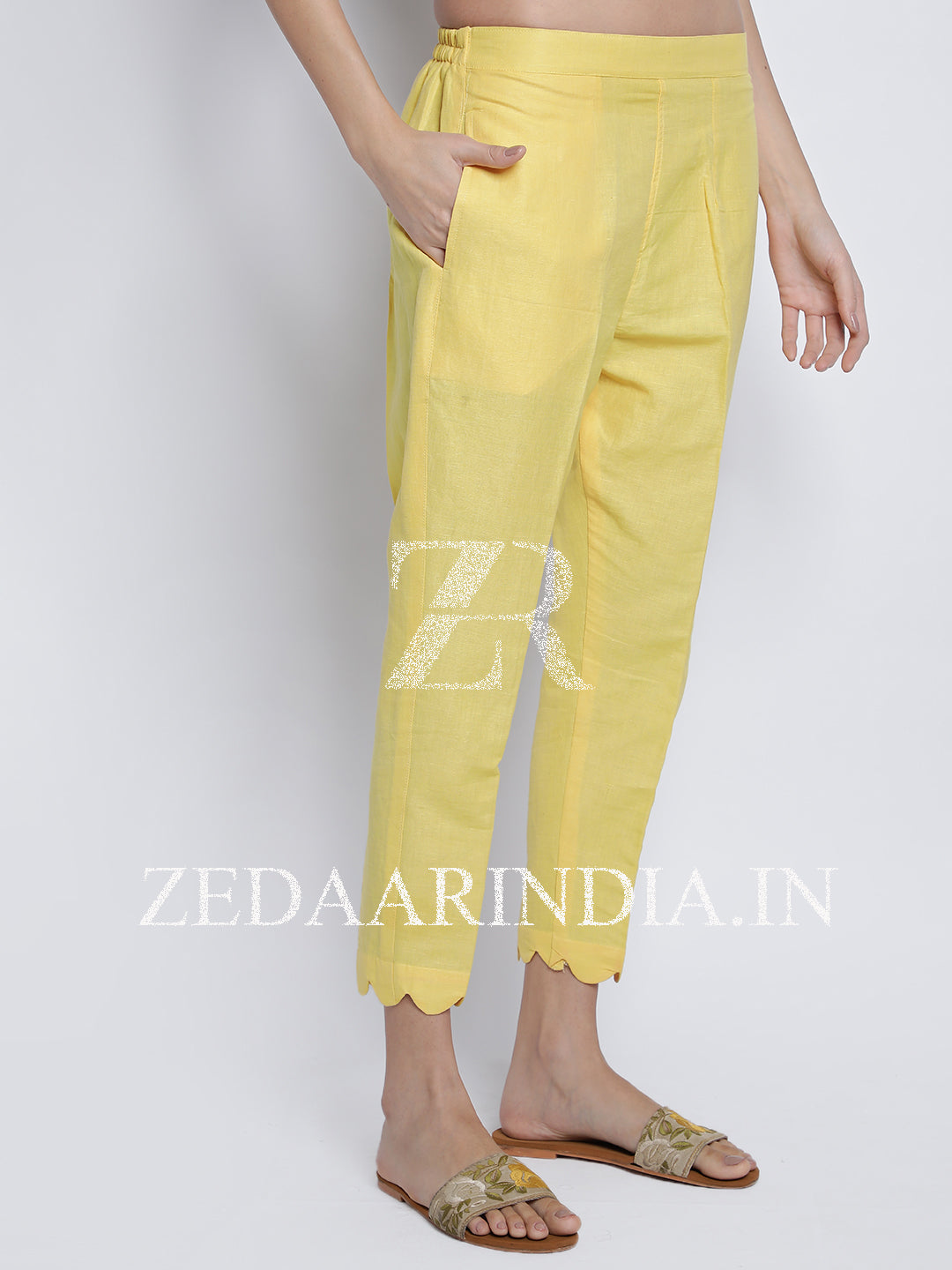 Women's Yellow Linen Pants